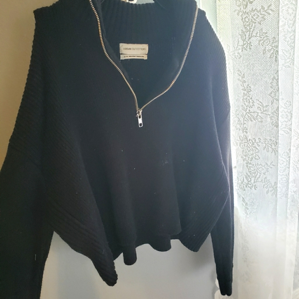 Urban Outfitters Black cropped knit jacket